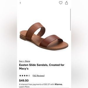 Sun + Stone Easten Slide Slip on Sandals Size 8